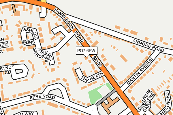 PO7 6PW map - OS OpenMap – Local (Ordnance Survey)
