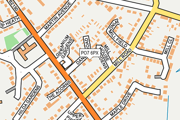PO7 6PX map - OS OpenMap – Local (Ordnance Survey)