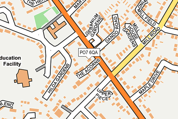 PO7 6QA map - OS OpenMap – Local (Ordnance Survey)
