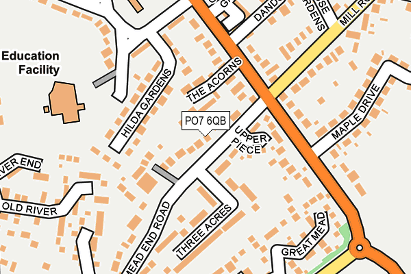 PO7 6QB map - OS OpenMap – Local (Ordnance Survey)