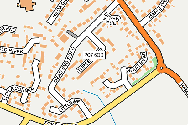 PO7 6QD map - OS OpenMap – Local (Ordnance Survey)
