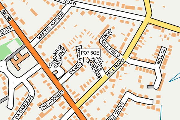 PO7 6QE map - OS OpenMap – Local (Ordnance Survey)