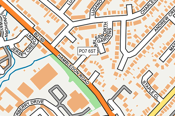 PO7 6ST map - OS OpenMap – Local (Ordnance Survey)
