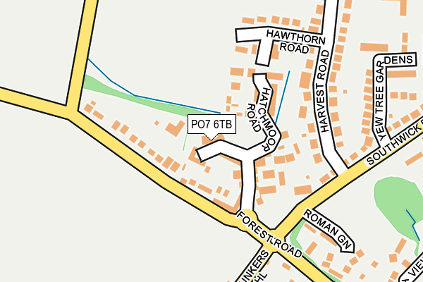 PO7 6TB map - OS OpenMap – Local (Ordnance Survey)