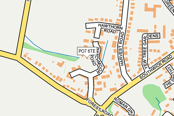 PO7 6TE map - OS OpenMap – Local (Ordnance Survey)