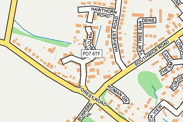 PO7 6TF map - OS OpenMap – Local (Ordnance Survey)