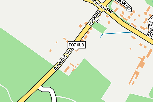 PO7 6UB map - OS OpenMap – Local (Ordnance Survey)