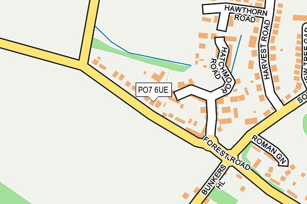 PO7 6UE map - OS OpenMap – Local (Ordnance Survey)