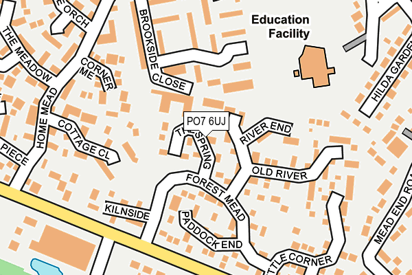 PO7 6UJ map - OS OpenMap – Local (Ordnance Survey)