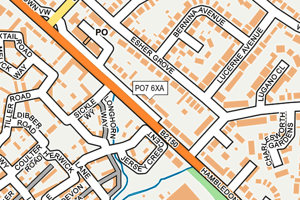 PO7 6XA map - OS OpenMap – Local (Ordnance Survey)