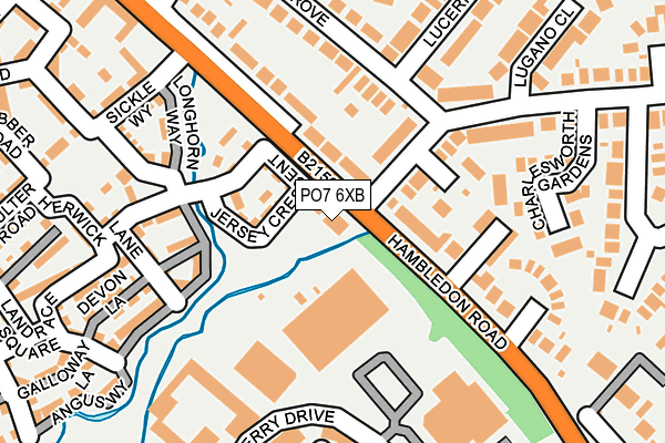 PO7 6XB map - OS OpenMap – Local (Ordnance Survey)
