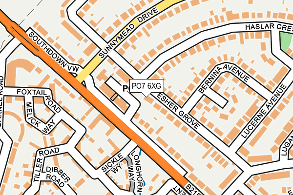 PO7 6XG map - OS OpenMap – Local (Ordnance Survey)
