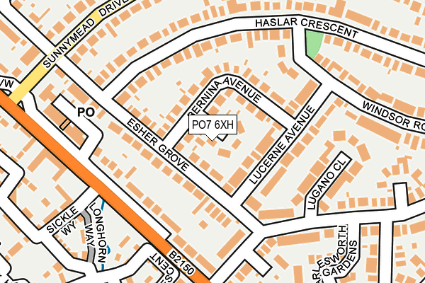 PO7 6XH map - OS OpenMap – Local (Ordnance Survey)