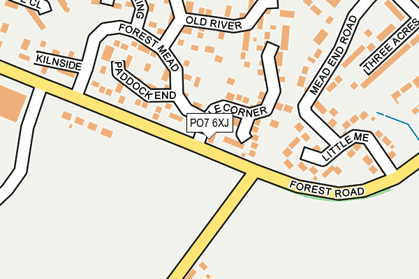 PO7 6XJ map - OS OpenMap – Local (Ordnance Survey)