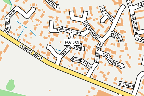 PO7 6XN map - OS OpenMap – Local (Ordnance Survey)