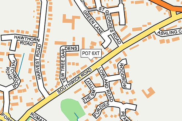 PO7 6XT map - OS OpenMap – Local (Ordnance Survey)