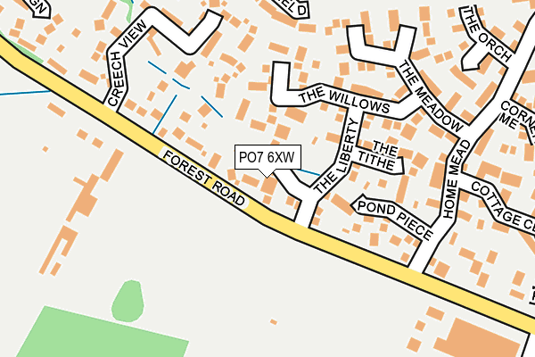 PO7 6XW map - OS OpenMap – Local (Ordnance Survey)