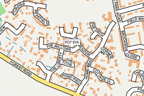 PO7 6YA map - OS OpenMap – Local (Ordnance Survey)