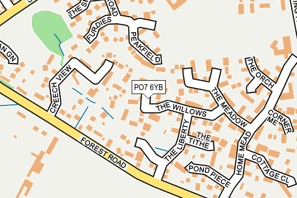 PO7 6YB map - OS OpenMap – Local (Ordnance Survey)