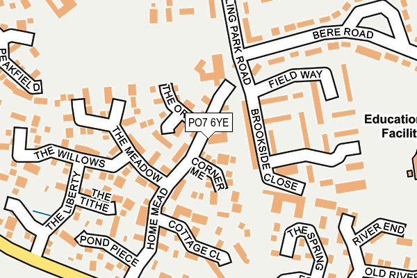 PO7 6YE map - OS OpenMap – Local (Ordnance Survey)