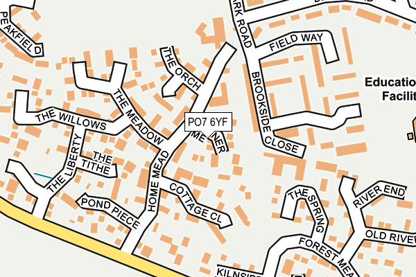 PO7 6YF map - OS OpenMap – Local (Ordnance Survey)