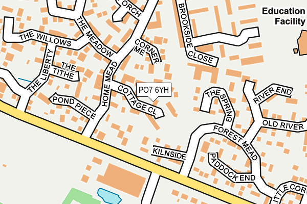 PO7 6YH map - OS OpenMap – Local (Ordnance Survey)