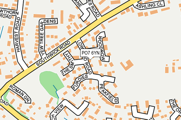 PO7 6YN map - OS OpenMap – Local (Ordnance Survey)