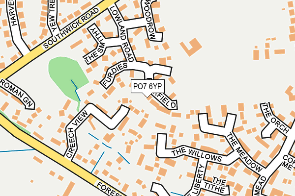PO7 6YP map - OS OpenMap – Local (Ordnance Survey)