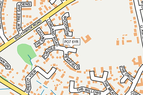 PO7 6YR map - OS OpenMap – Local (Ordnance Survey)