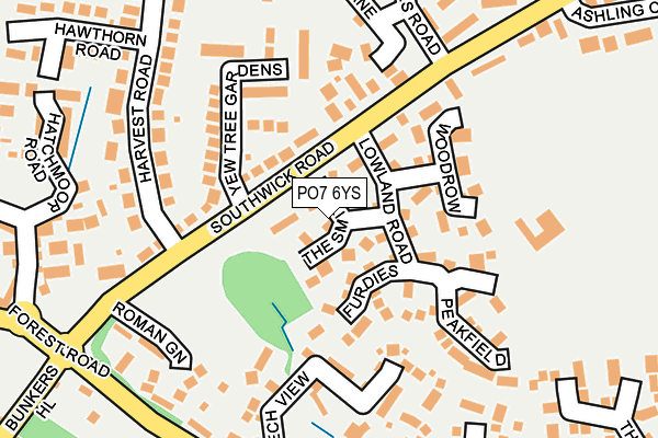 PO7 6YS map - OS OpenMap – Local (Ordnance Survey)