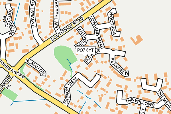 PO7 6YT map - OS OpenMap – Local (Ordnance Survey)