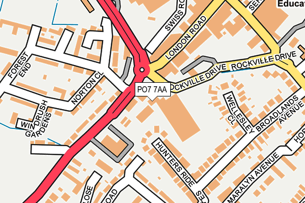 PO7 7AA map - OS OpenMap – Local (Ordnance Survey)