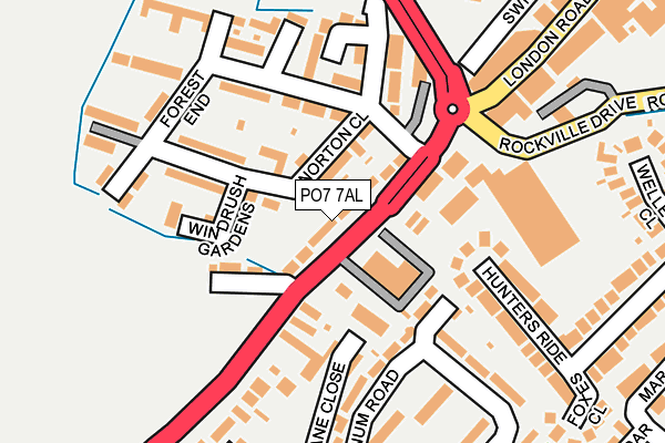 PO7 7AL map - OS OpenMap – Local (Ordnance Survey)