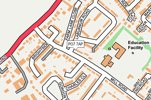 PO7 7AP map - OS OpenMap – Local (Ordnance Survey)