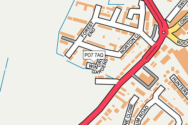 PO7 7AQ map - OS OpenMap – Local (Ordnance Survey)
