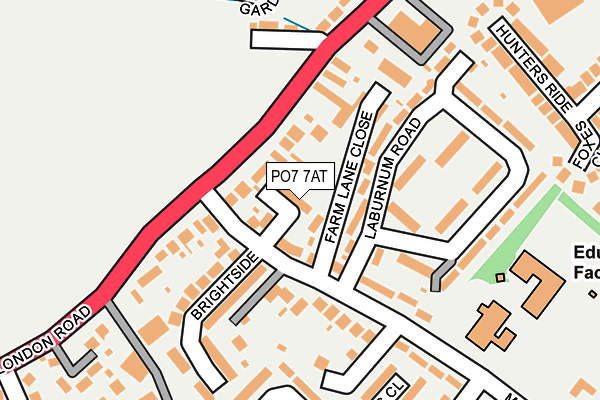 PO7 7AT map - OS OpenMap – Local (Ordnance Survey)