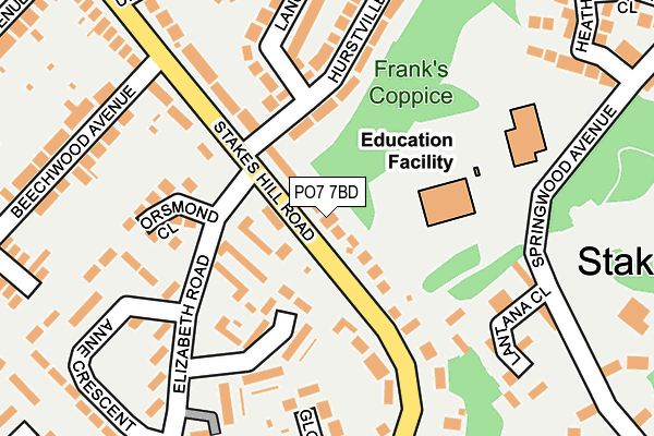 PO7 7BD map - OS OpenMap – Local (Ordnance Survey)