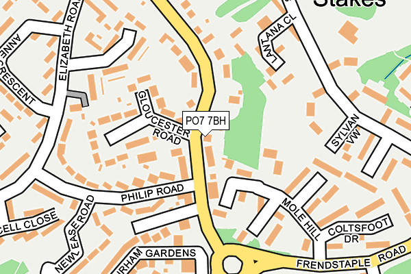 PO7 7BH map - OS OpenMap – Local (Ordnance Survey)