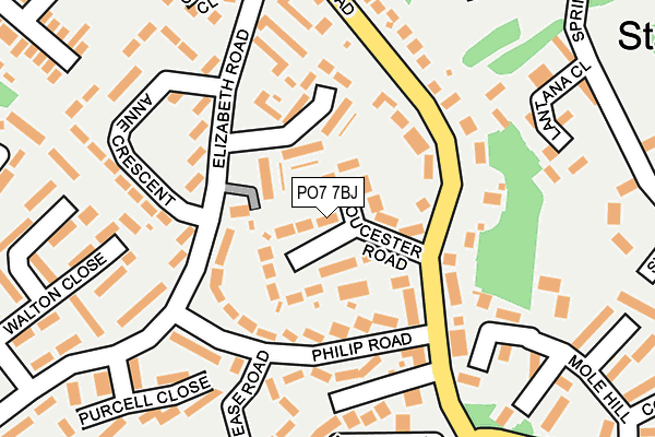 PO7 7BJ map - OS OpenMap – Local (Ordnance Survey)