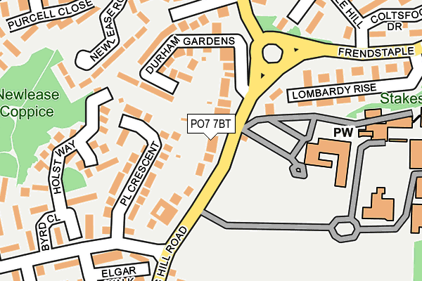 PO7 7BT map - OS OpenMap – Local (Ordnance Survey)