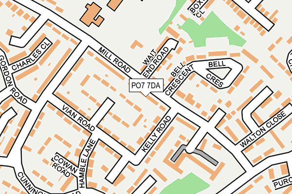 PO7 7DA map - OS OpenMap – Local (Ordnance Survey)