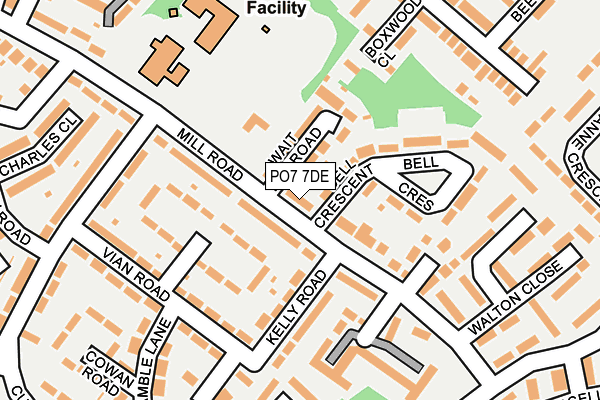 PO7 7DE map - OS OpenMap – Local (Ordnance Survey)