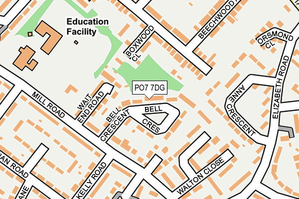 PO7 7DG map - OS OpenMap – Local (Ordnance Survey)