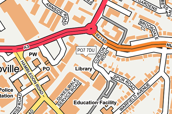 PO7 7DU map - OS OpenMap – Local (Ordnance Survey)