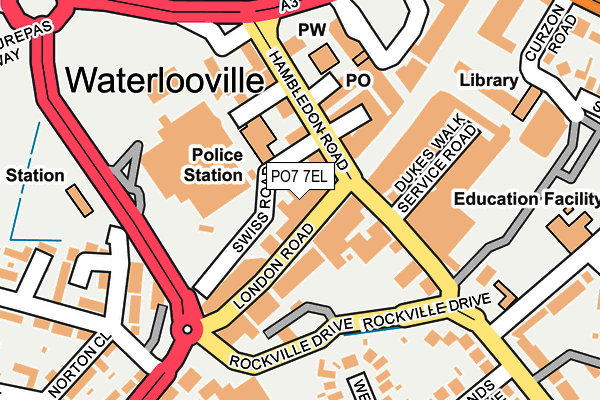 PO7 7EL map - OS OpenMap – Local (Ordnance Survey)