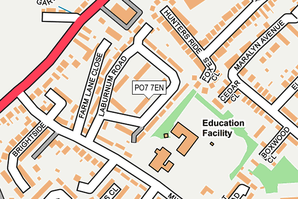 PO7 7EN map - OS OpenMap – Local (Ordnance Survey)