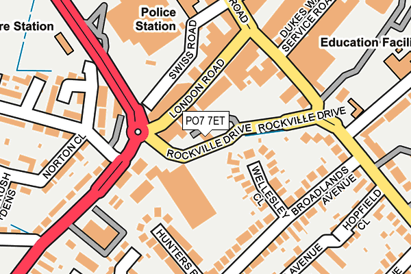 PO7 7ET map - OS OpenMap – Local (Ordnance Survey)
