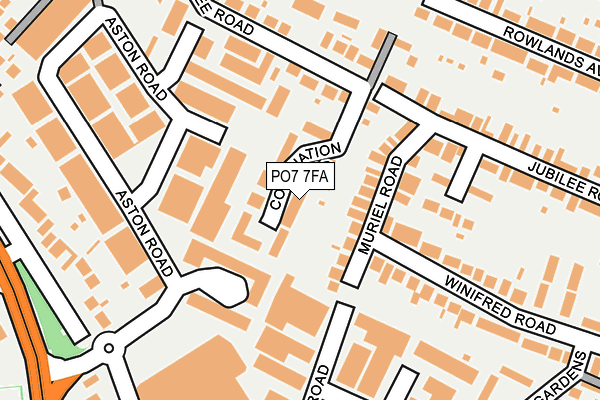 PO7 7FA map - OS OpenMap – Local (Ordnance Survey)