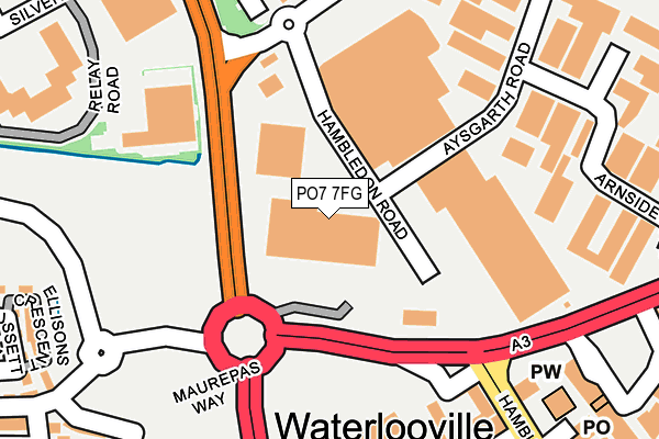 PO7 7FG map - OS OpenMap – Local (Ordnance Survey)