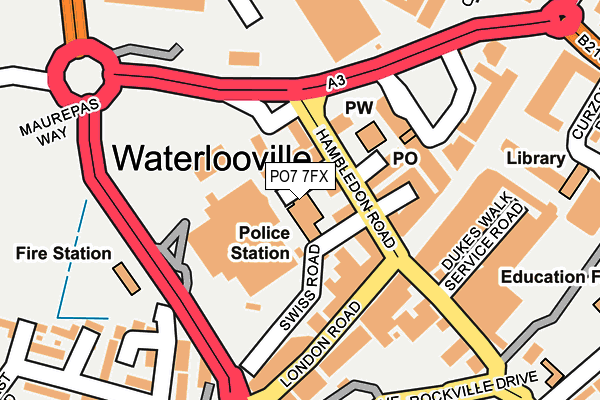 PO7 7FX map - OS OpenMap – Local (Ordnance Survey)